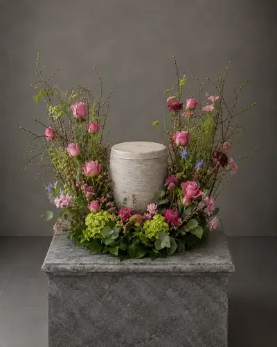 Urnendeko Rotanev - Rosa, Grün