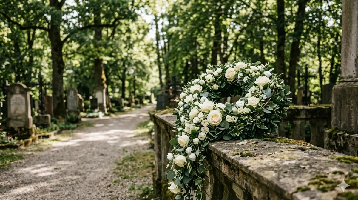 Trauerfloristik für Ismaning - Blumenschmuck auf einem Friedhof